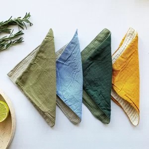 Set of 4 Linen washcloth wipes
