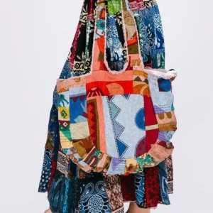 Colorful Patchwork Cotton Tote Bag